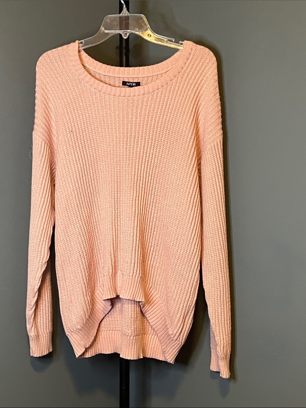 Apt. 9 Soft Peach Ribbed Crewneck Sweater